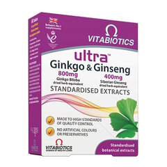 Maisto papildas Ultra Ginkgo &amp; Ginseng, 60 tablečių kaina ir informacija | Vitaminai, maisto papildai, preparatai gerai savijautai | pigu.lt