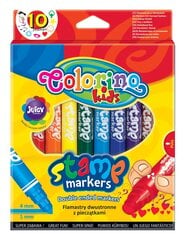 Dvipusiai flomasteriai su antspaudukais Colorino Kids, 10 spalvų kaina ir informacija | Dvipusiai flomasteriai su antspaudukais Colorino Kids, 10 spalvų | pigu.lt