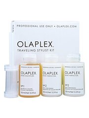 Atkuriamasis plaukų priemonių rinkinys Olaplex Traveling Stylist Kit 3x100 ml kaina ir informacija | Priemonės plaukų stiprinimui | pigu.lt