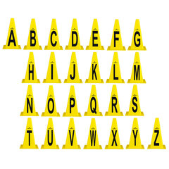 Plastikinių kūgių rinkinys inSPORTline Alphabet 23cm kaina ir informacija | Kūgiai, treniruočių barjerai | pigu.lt