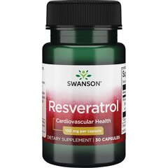 Maisto papildas Swanson Resveratrolis, 100 mg kapsulės, N30 kaina ir informacija | Vitaminai, maisto papildai, preparatai imunitetui | pigu.lt