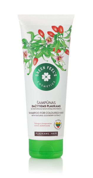 Šampūnas dažietiems plaukams su goji uogų ekstraktu Green feel's 250 ml kaina ir informacija | Šampūnai | pigu.lt