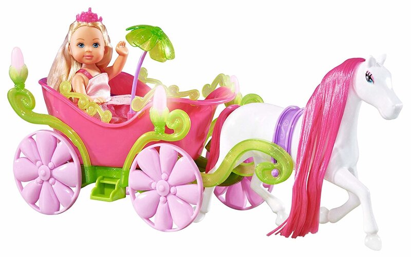 Lėlė su karieta ir žirgu Simba Evi Love, 12 cm kaina ir informacija | Žaislai mergaitėms | pigu.lt
