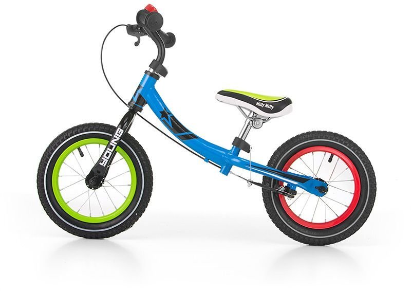 Vaikiškas balansinis dviratis Milly Mally Young 12", multicolor kaina ir informacija | Balansiniai dviratukai | pigu.lt