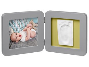 Dvigubas kvadratinis nuotraukos rėmelis su įspaudu Baby Art, grey kaina ir informacija | Antspaudai kūdikiams | pigu.lt