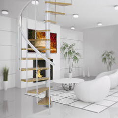 Dolle Calgary Spiraliniai laiptai 140 cm, Balti kaina ir informacija | Laiptai | pigu.lt