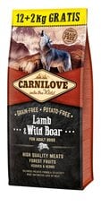Carnilove Lamb &amp; Wild Boar for Adult 12kg + 2kg kaina ir informacija | Sausas maistas šunims | pigu.lt