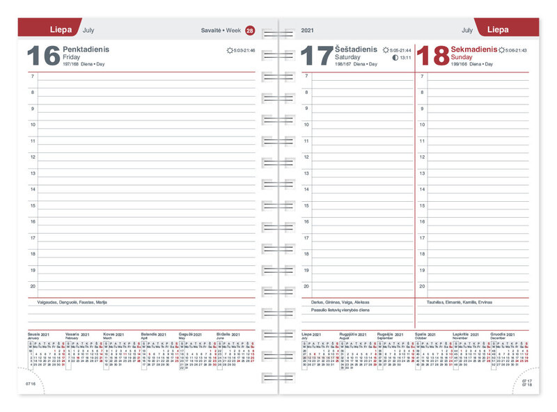 Rabochij Kalendar Timer Spirex Day 2021 God A5 Bordo Cena Pigu Lt