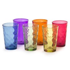 Spalvotų stiklinių rinkinys, 6 vnt kaina ir informacija | Taurės, puodeliai, ąsočiai | pigu.lt