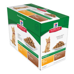 Hill's Science Plan Kitten Healthy Development Multi Pack гуляш для котят с курицей и индейкой, 85 g x 12 шт. цена и информация | Консервы для кошек | pigu.lt