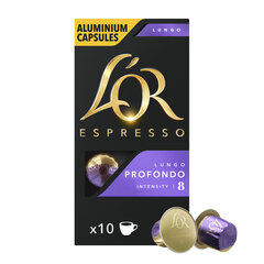 Kavos kapsulės L'OR PROFONDO, 10 Nespresso® aparatų kapsulių kaina ir informacija | Kavos kapsulės L'OR PROFONDO, 10 Nespresso® aparatų kapsulių | pigu.lt