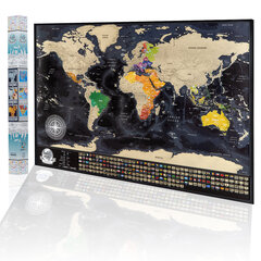 Nutrinamas pasaulio žemėlapis 2Maps Black Gold kaina ir informacija | Žemėlapiai, gaubliai | pigu.lt