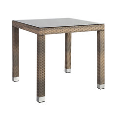 Stalas Larache, 80x80x75 cm, rudas kaina ir informacija | Lauko stalai, staliukai | pigu.lt