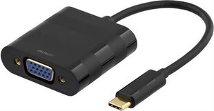 Deltaco USBC-VGA, USB C, VGA kaina ir informacija | Adapteriai, USB šakotuvai | pigu.lt