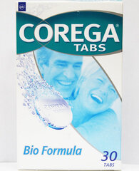 Protezų valiklis Corega Tabs Bio Formula 30 vnt kaina ir informacija | Dantų šepetėliai, pastos | pigu.lt