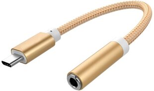 Mocco 3.5 mm to USB-C Audio Adapter for phones Gold kaina ir informacija | Adapteriai, USB šakotuvai | pigu.lt