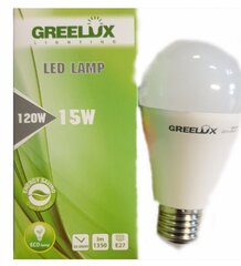 LED lemputė A60 15W E27 4000K 220-240V Greelux kaina ir informacija | Elektros lemputės | pigu.lt