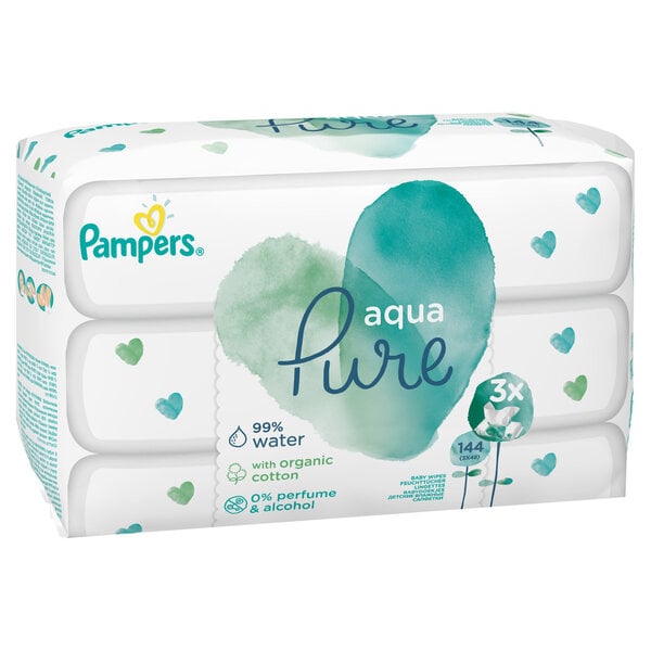 Servetėlės PAMPERS Aqua Pure, 3x48 vnt. internetu