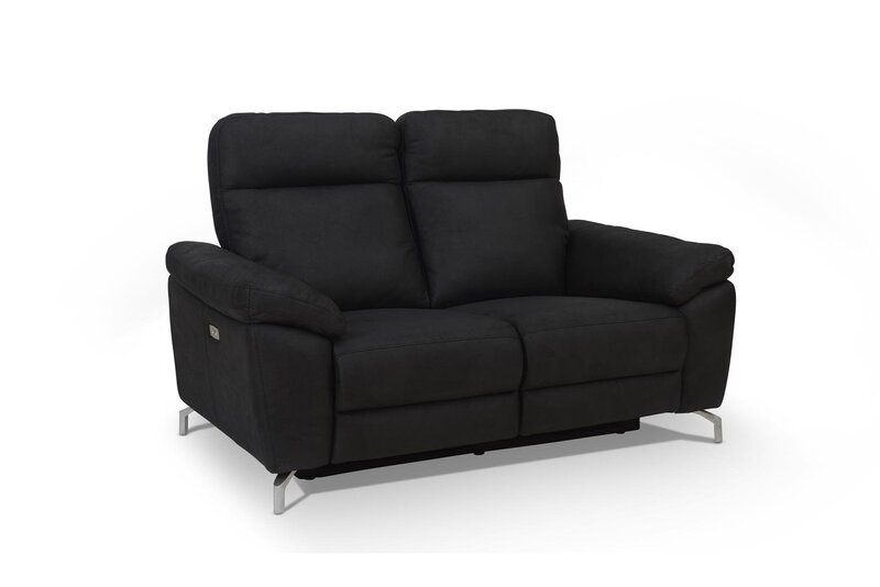 Sofa FurnHouse Selesta 2, gobelenas, juoda kaina ir informacija | Sofos | pigu.lt