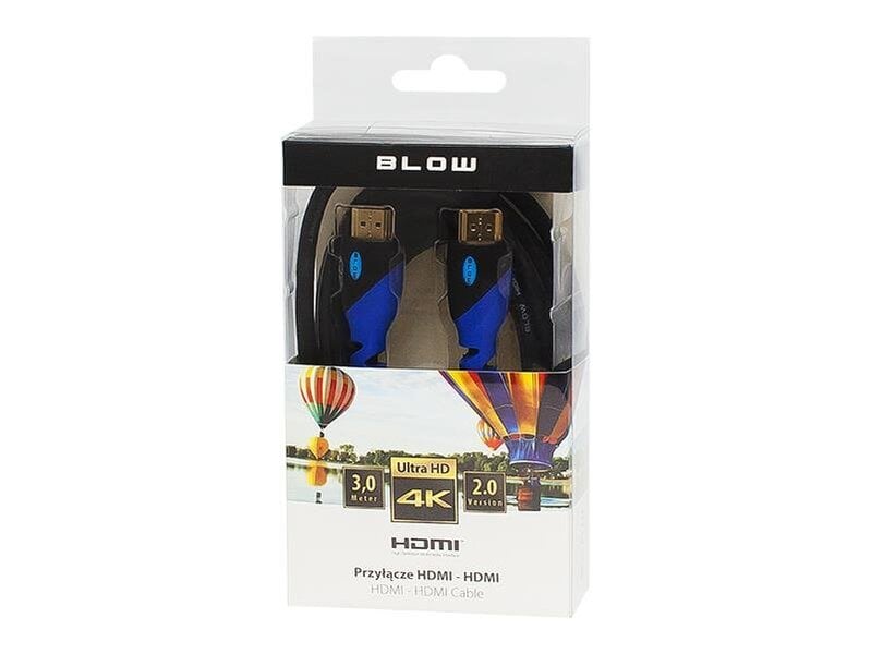 HDMI - HDMI Blow Blue 3m kaina ir informacija | Kabeliai ir laidai | pigu.lt
