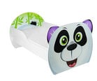 Lova su čiužiniu Panda, 140x80 cm, balta/juoda kaina ir informacija | Vaikiškos lovos | pigu.lt