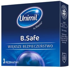 Prezervatyvai Unimil Skyn B. Safe, 3 vnt.   kaina ir informacija | Prezervatyvai | pigu.lt