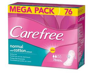 Higieniniai Įklotai CAREFREE Cotton, 76 vnt. kaina ir informacija | Tamponai, higieniniai paketai, įklotai | pigu.lt
