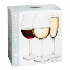 Vyno ir šampano taurių rinkinys 18 vnt kaina ir informacija | Taurės, puodeliai, ąsočiai | pigu.lt