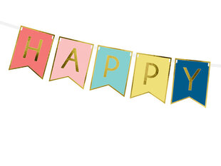 Girlianda Happy Birthday Mix, 15x175 cm, 1 pak/1 vnt kaina ir informacija | Dekoracijos šventėms | pigu.lt