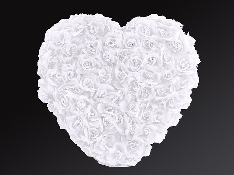 Automobilio dekoracija Balta širdis, 50 cm
