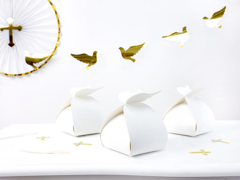 Dekoratyvinė popierinė dėžutė skanėstams Wings, balta, 8,5x14,5x8,5 cm (1 pak/10 vnt) kaina