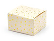 Dekoratyvinės dėžutės skanėstams, šviesiai oranžinės su auksinės spalvos taškeliais, 6x3,5x5,5 cm, 1 pak/ 10 vnt