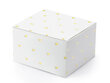 Dekoratyvinės dėžutės skanėstams, baltos su auksinės spalvos širdelėmis, 6x3,5x5,5 cm, 1 pak/10 vnt kaina