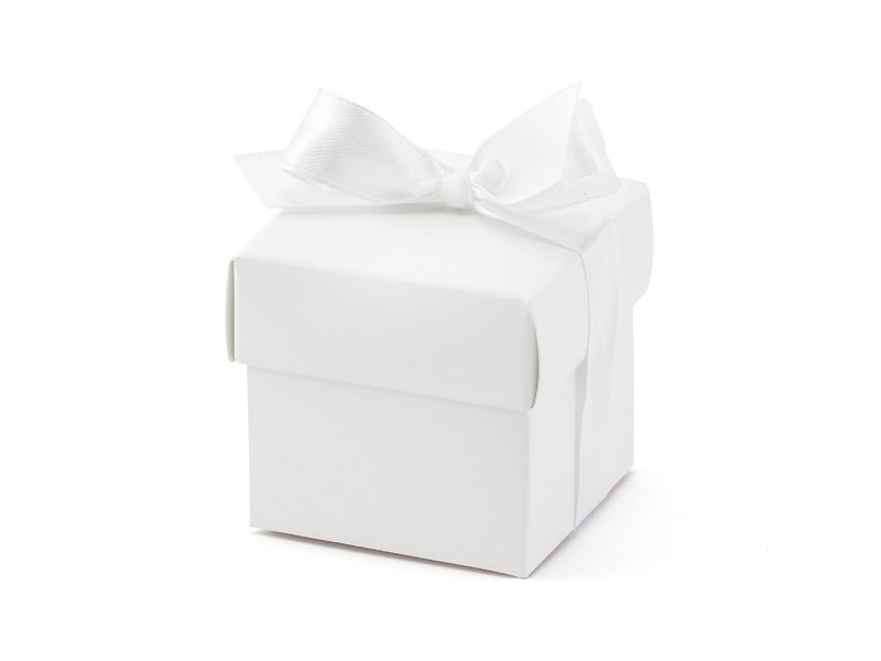Dovanų dėžutės su kaspinėliu, 5,2x5,2x5,2 cm, baltos, 500 vnt. kaina ir informacija | Dovanų pakavimo priemonės | pigu.lt