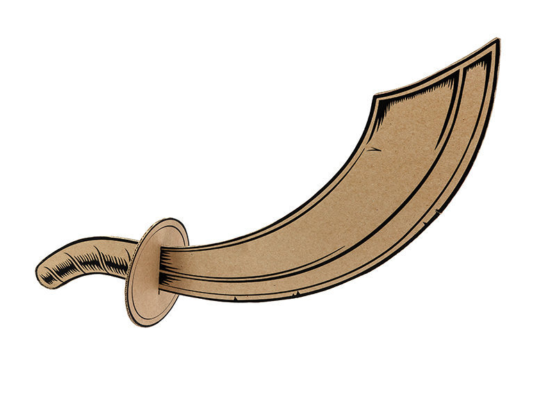 Popierinis kardas Pirates Party, 8,5x44,5 cm, 1 pak/1 vnt