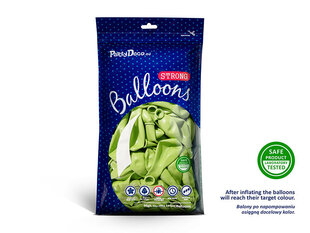 Stiprūs balionai 23 cm Metallic Lime, žali, 100 vnt. kaina ir informacija | Balionai | pigu.lt