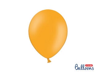 Stiprūs balionai 27 cm Pastel Mandarin, oranžiniai, 10 vnt. kaina ir informacija | Balionai | pigu.lt