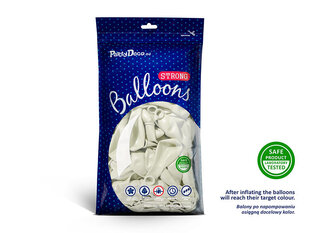 Stiprūs balionai 27 cm Pastel, balti, 50 vnt. kaina ir informacija | Balionai | pigu.lt