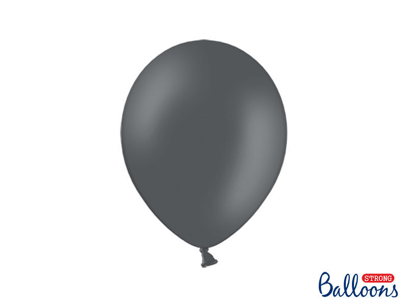 Stiprūs balionai 27 cm Pastel, pilki, 10 vnt. kaina ir informacija | Balionai | pigu.lt