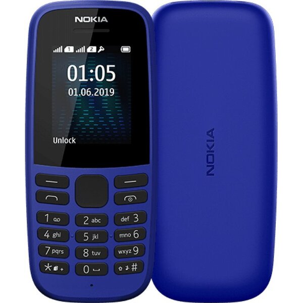 Nokia 105 (2019), 4MB, Dual SIM, Blue