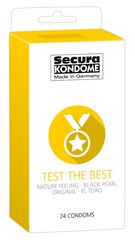 Secura prezervatyvai Test the Best, 24 vnt kaina ir informacija | Prezervatyvai | pigu.lt
