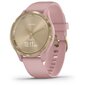 Išmanusis laikrodis Garmin vivomove 3S S/E Sport, Light Gold Stainless Steel Bezel with Dust Rose Case and Silicone Band