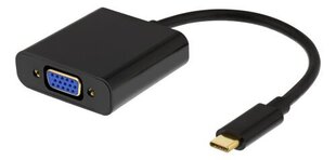 DELTACO USB 3.1 to VGA adapteris su audio, USB type C - VGA, 10 cm kaina ir informacija | Adapteriai, USB šakotuvai | pigu.lt