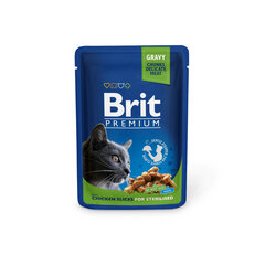 Brit Premium konservai katėms maišelyje Chicken Slices Sterilised 100g x 24vnt kaina ir informacija | Konservai katėms | pigu.lt