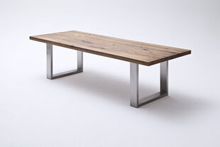 Valgomojo stalas MC Akcent Castello, 220x100 cm, rudas/sidabrinis kaina ir informacija | Virtuvės ir valgomojo stalai, staliukai | pigu.lt