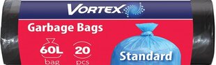Šiukšlų maišai juodi Vortex 60L/20vnt kaina ir informacija | Šiukšlių maišai | pigu.lt