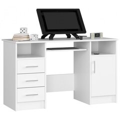Rašomasis stalas NORE Ana, 124 cm, baltas kaina ir informacija | Kompiuteriniai, rašomieji stalai | pigu.lt