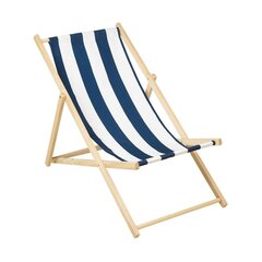 Paplūdimio kėdė-gultas Ole, baltas/mėlynas kaina ir informacija | Gultai | pigu.lt