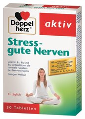 Maisto papildas Doppelherz Activ Stress-gute Nerven, 30 tablečių kaina ir informacija | Vitaminai, maisto papildai, preparatai gerai savijautai | pigu.lt