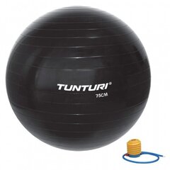 Gimnastikos kamuolys su pompa Tunturi, juodas kaina ir informacija | Gimnastikos kamuoliai | pigu.lt
